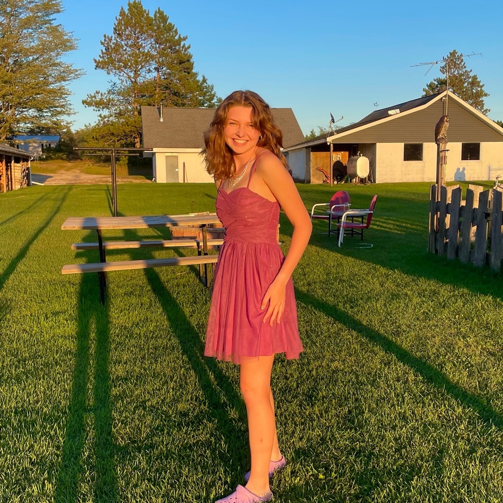 purple formal dress